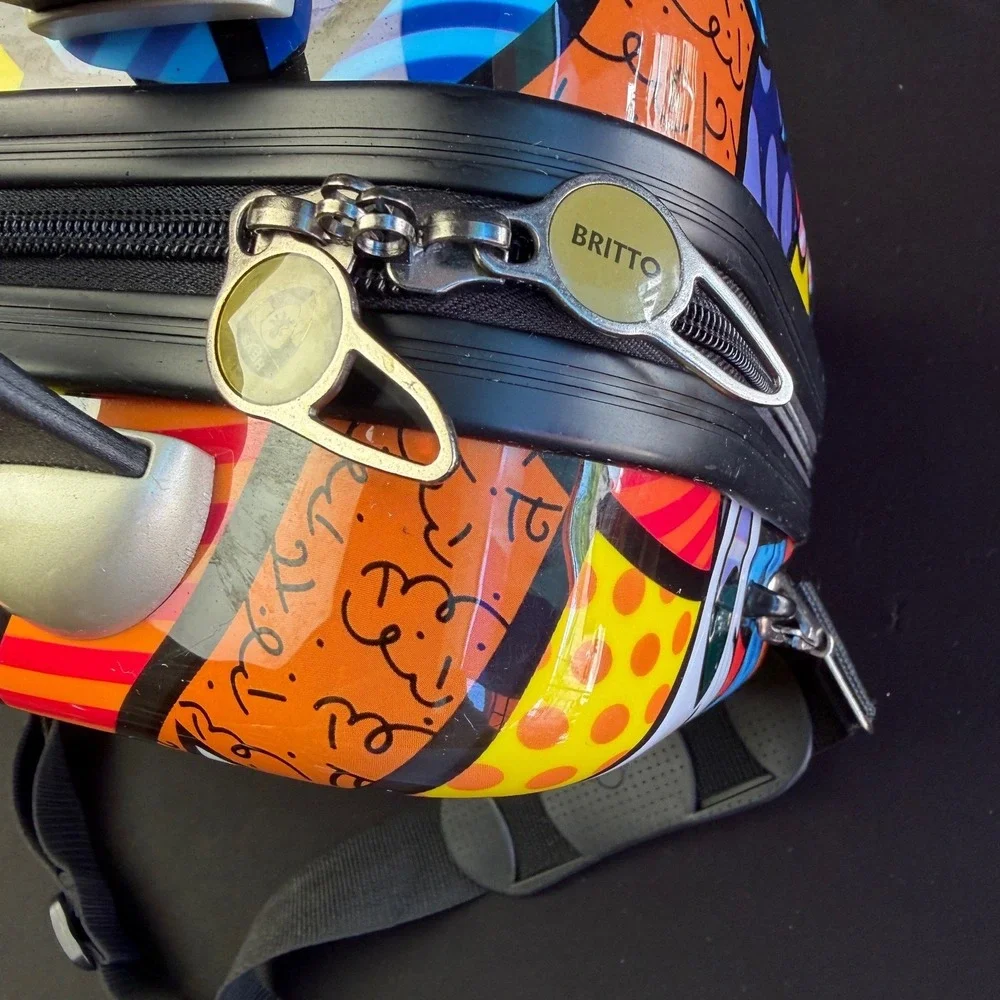 Romero Britto Hey Garden Beauty Case Pop Art Hard Shell Travel Vanity Makeup Bag